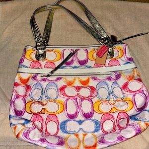 Coach multi color hobo handbag